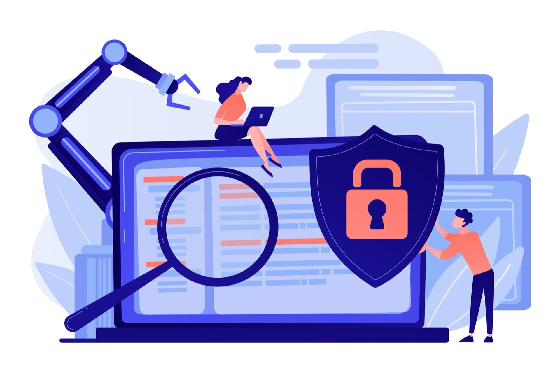 Illustration of a penetration tester probing for vulnerabilities