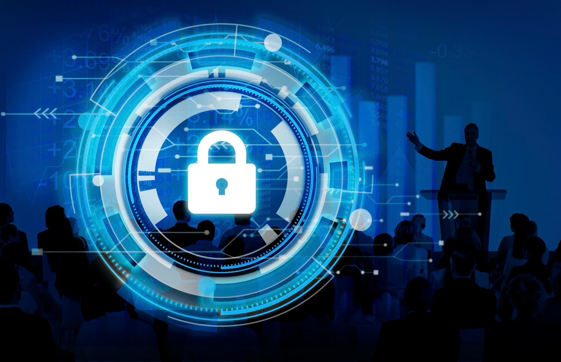 Corporate cyber security and data protection concept